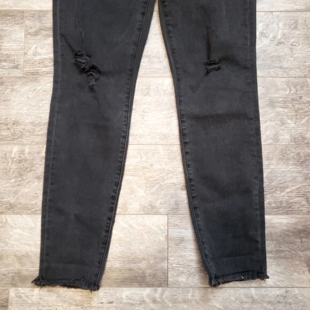 J Brand Leenah Black Distressed Knee Skinny Jeans Women Stretch‎ Denim Grunge 28